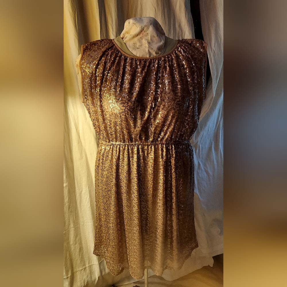 Lane Bryant gold sequin dress